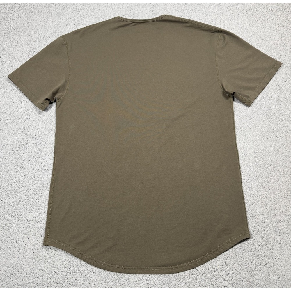 BYLT Drop Cut LUX Shirt Mens XL Brown Short Sleeve Curved Hem Tagless Tee Casual - Picture 8 of 8
